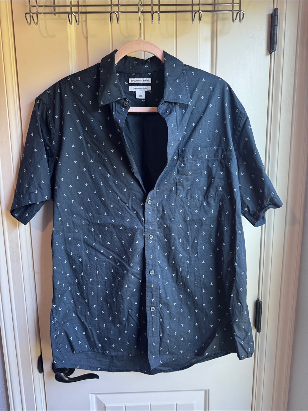 Navy Short-Sleeve Button-Down Shirt